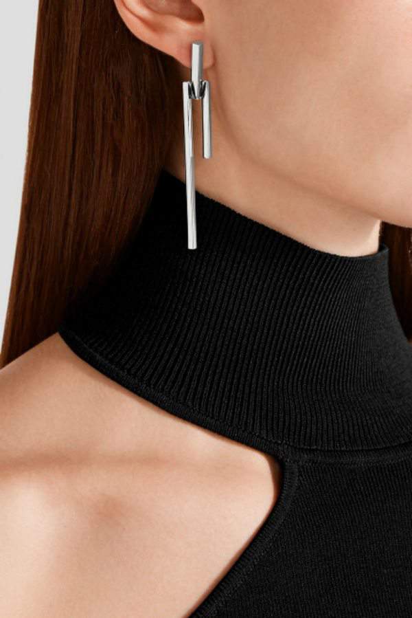 EDDIE BORGO Peaked Mobile rhodium-plated earrings