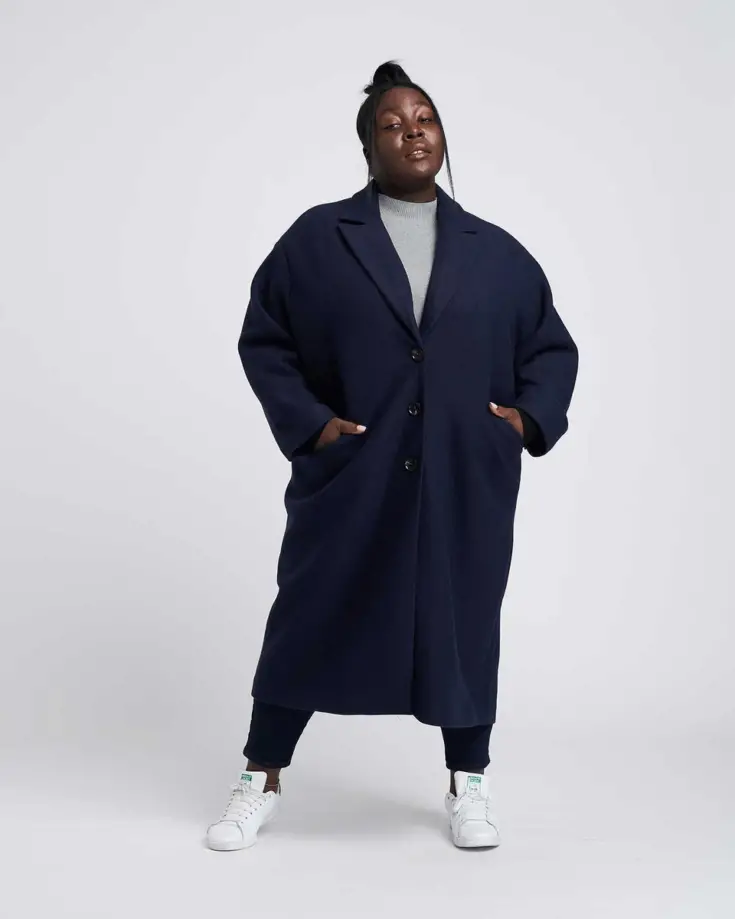 Willow Wool Cocoon Coat Navy